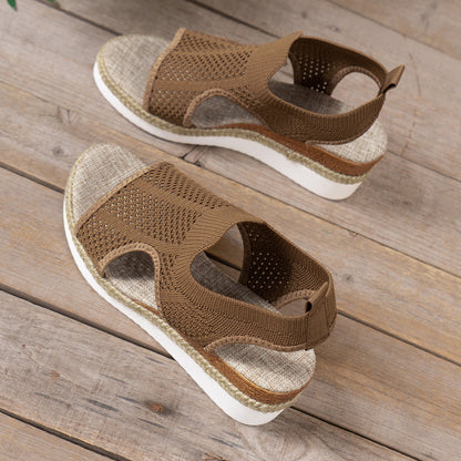 Sandalias Mujer Cuña Malla Transpirable Diseño Veraniego