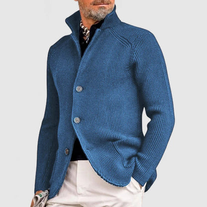 Chaqueta Hombre de Piel Sintética Elegante con Solapas