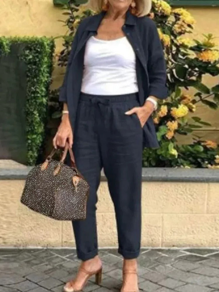 Conjunto Mujer de Lino y Pantalón Corto Veraniego