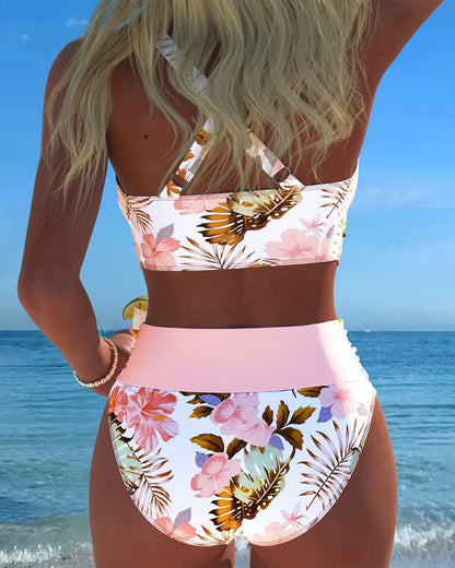 Bikini Mujer con Estampado Floral y Abertura
