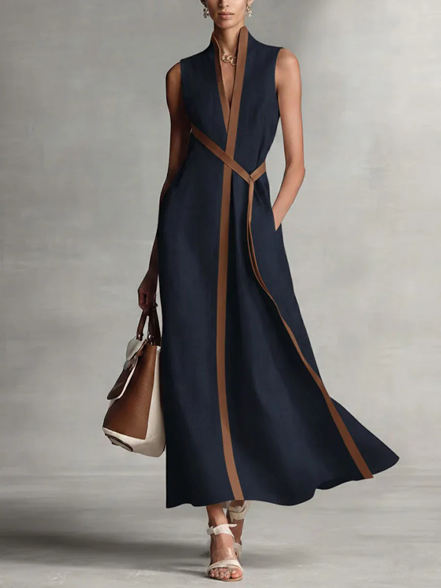 Vestido largo mujer cruzado ajustado