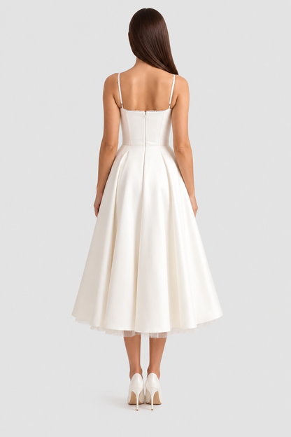 Vestido midi Mujer de Tul con Capas