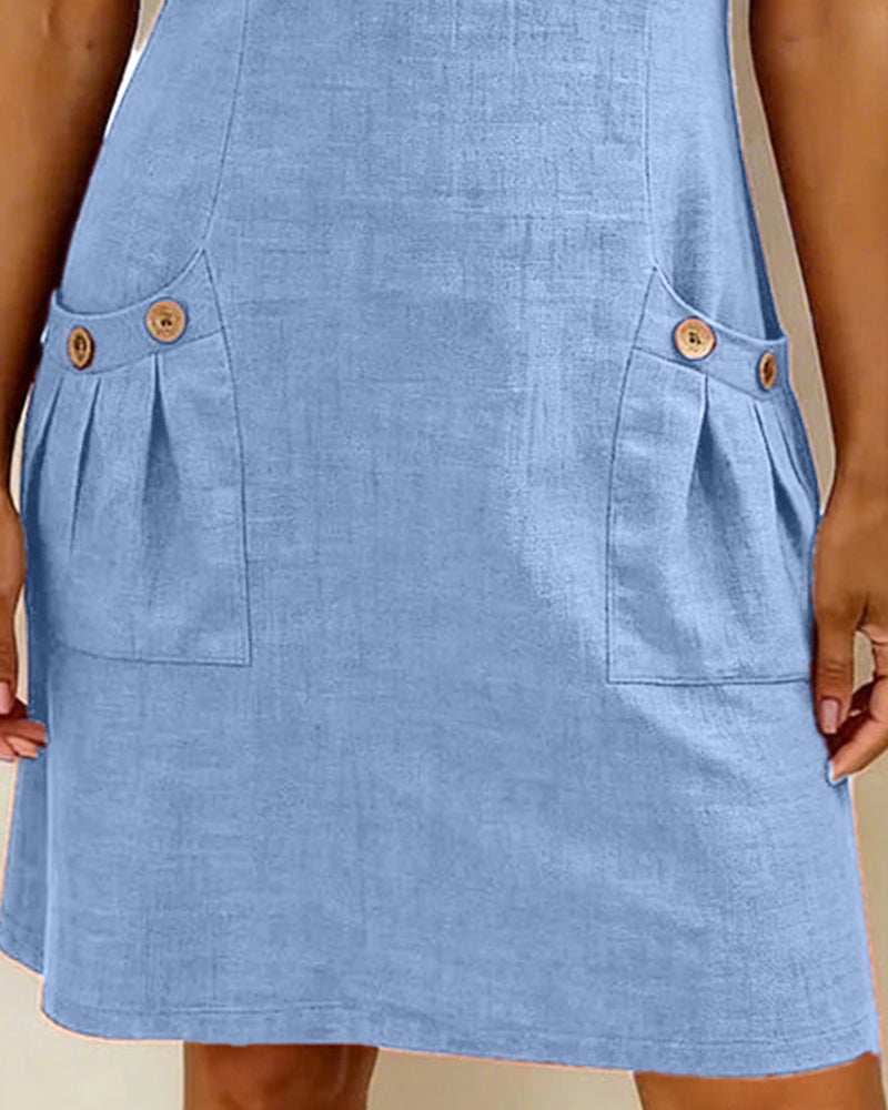Vestido recto mujer con cremallera y bolsillos