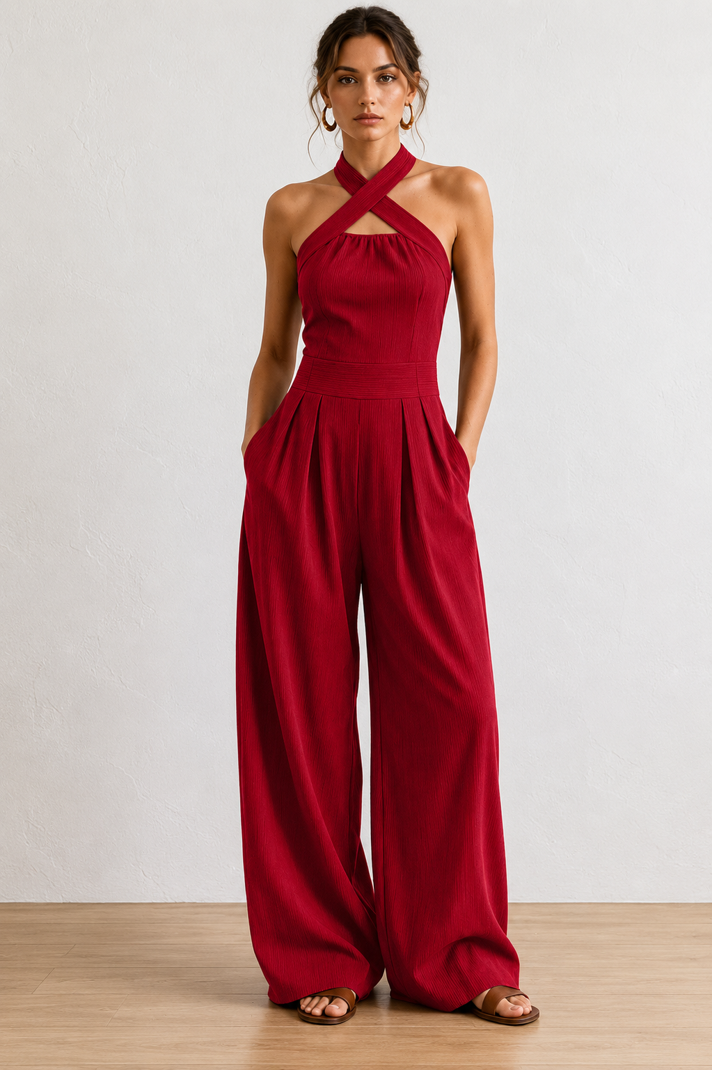 Mono Mujer Escote Cruzado Ajuste Elegante