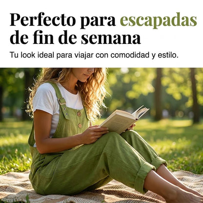 Mono mujer de tirantes con botones ajuste holgado