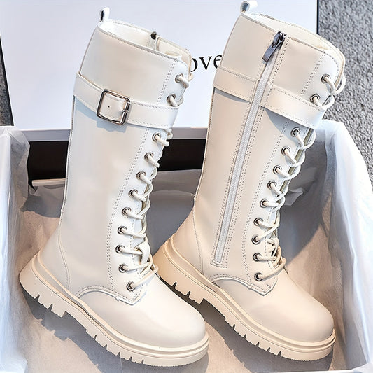 Botas Altas Niña con Cremallera y Diseño de Encaje - Mavetta