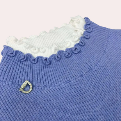 Jersey Mujer de Punto Suave con Detalle de Encaje