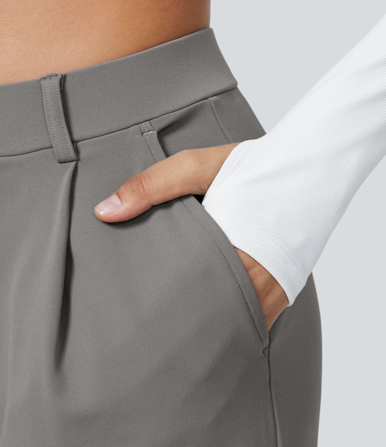 Pantalones Mujer Talle Alto Pierna Ancha Corte Amplio