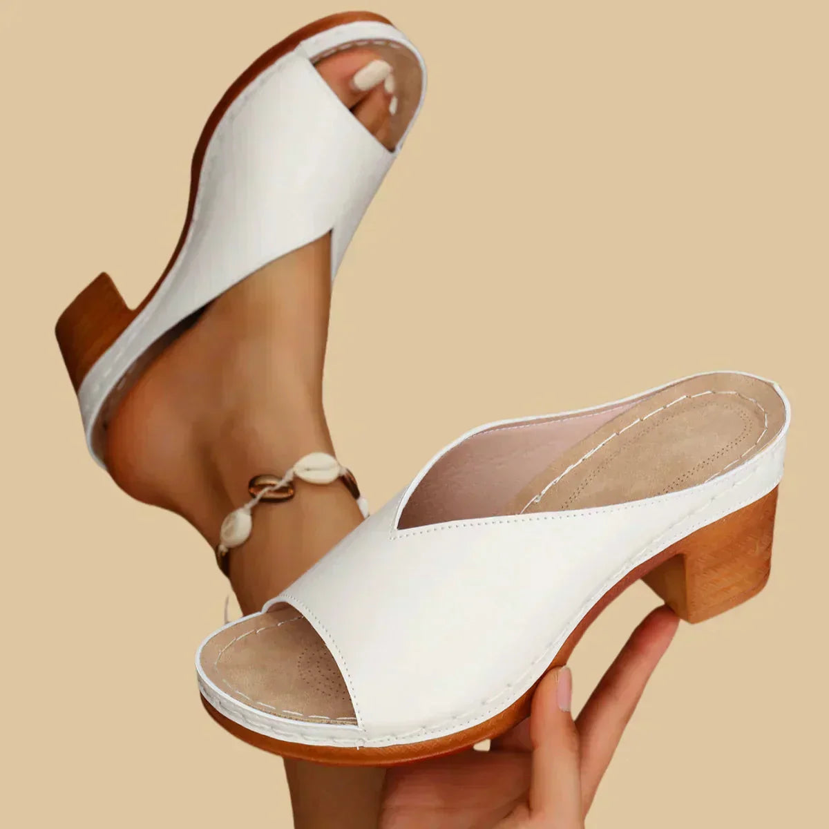 Sandalias Ortopédicas Mujer Tacón Grueso Diseño Abierto
