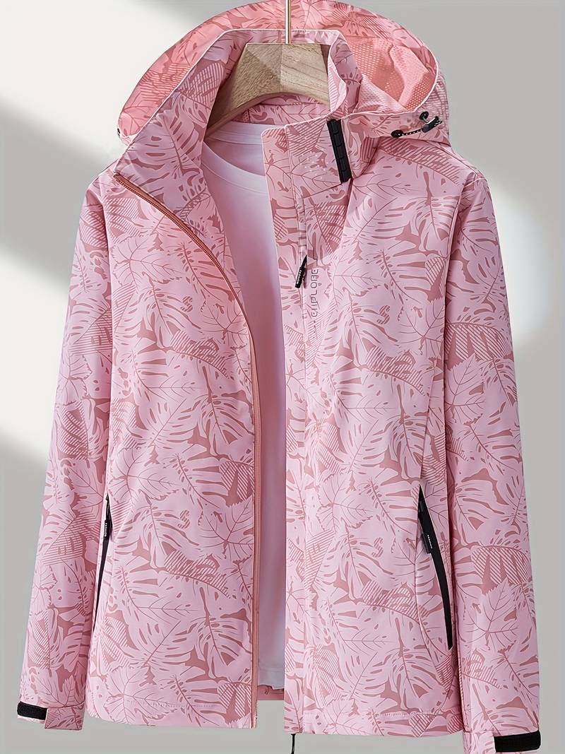 Chaqueta impermeable mujer con capucha cortavientos ligera