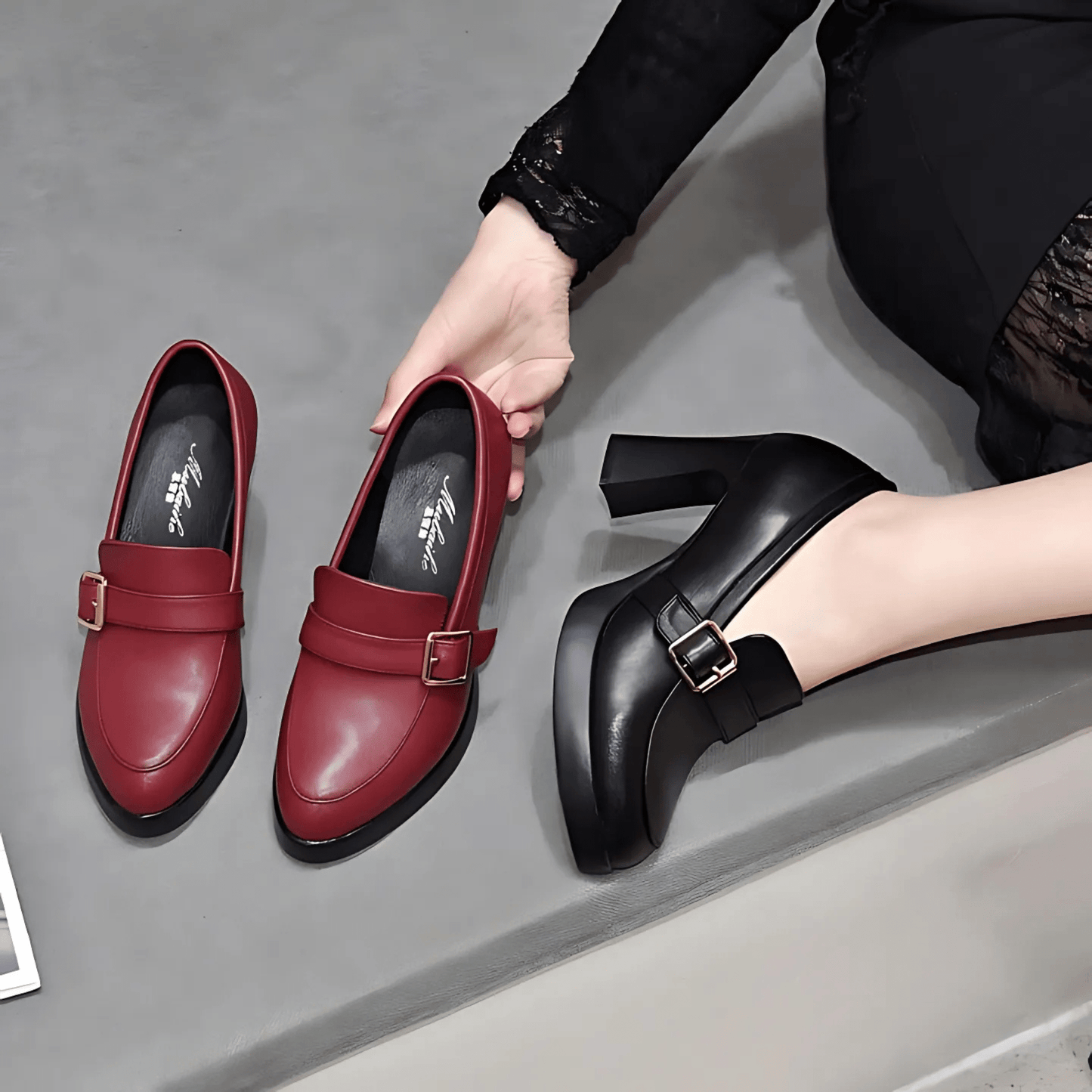 Zapatos Tacón Mujer Puntera Fina Acabado Elegante
