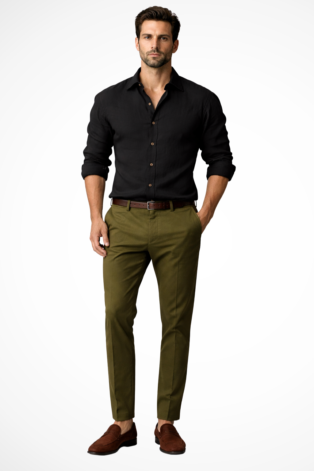 Camisa Hombre de Lino Informal Ajuste Clásico