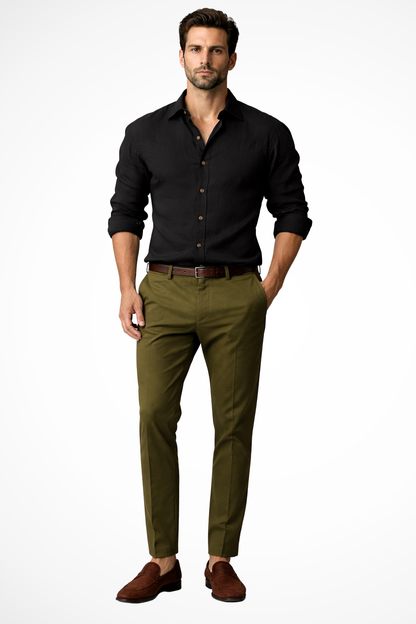 Camisa Hombre de Lino Informal Ajuste Clásico