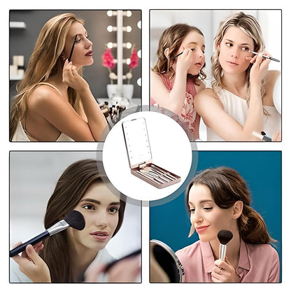 Set de brochas maquillaje Unisex con estuche compacto viaje