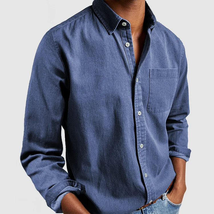 Camisa Hombre Casual Algodón Ajuste Cómodo Verano