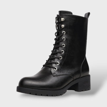 Botas Combate Mujer Cremallera Tacón Bajo