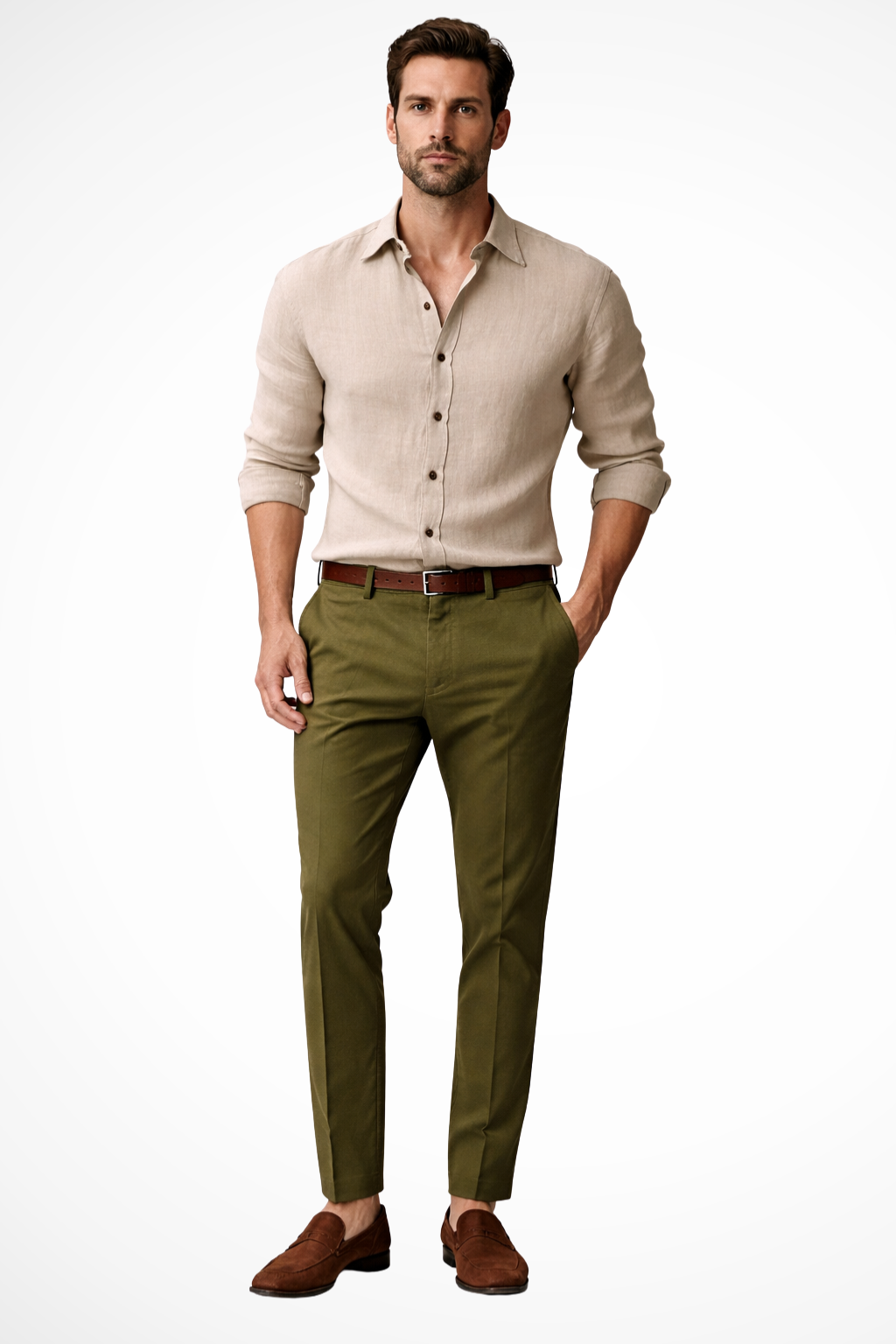 Camisa Hombre de Lino Informal Ajuste Clásico