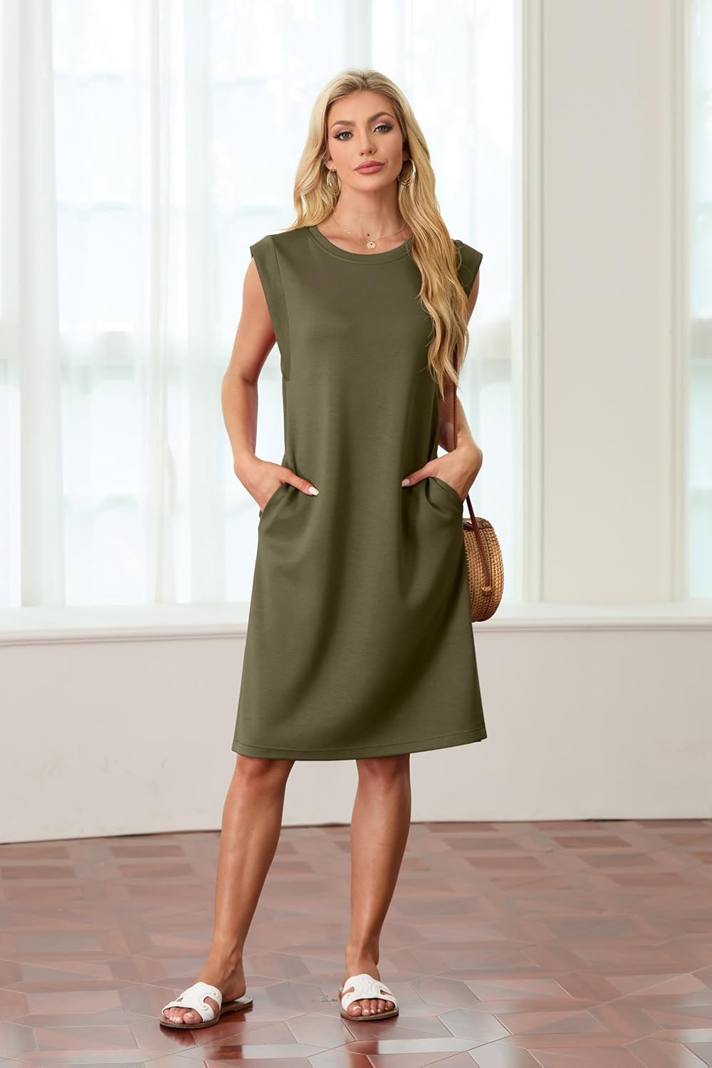 Vestido midi Mujer antiarrugas ajuste cómodo