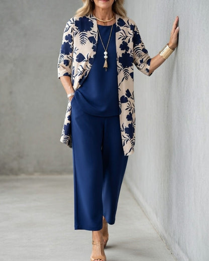 Conjunto mujer pantalón fluido y chaqueta estampado floral