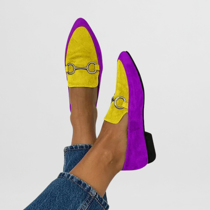 Mocasines Mujer Tacón Bajo Detalle Metálico