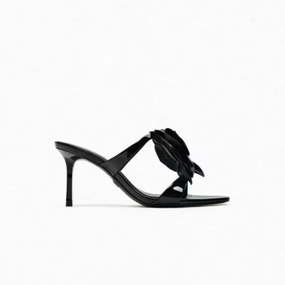 Sandalias Tacón Alto Mujer Flor Decorativa Ajuste Comodo