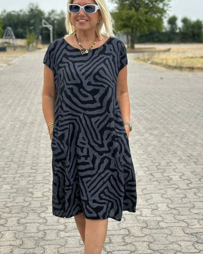 Vestido mini mujer estampado manga corta