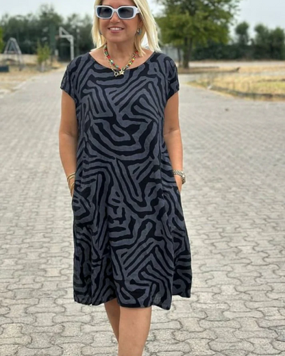 Vestido mini mujer estampado manga corta