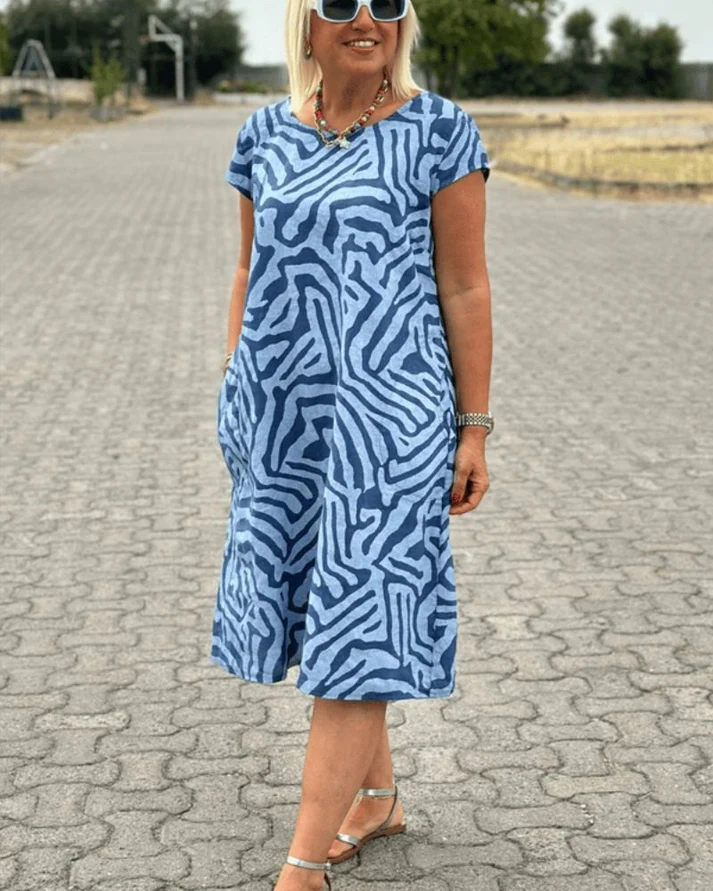 Vestido mini mujer estampado manga corta