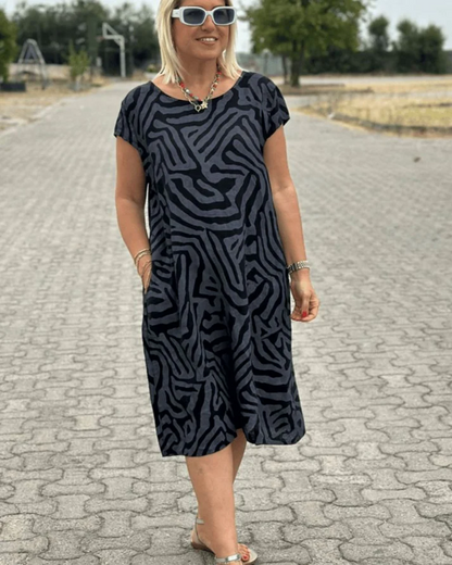 Vestido mini mujer estampado manga corta