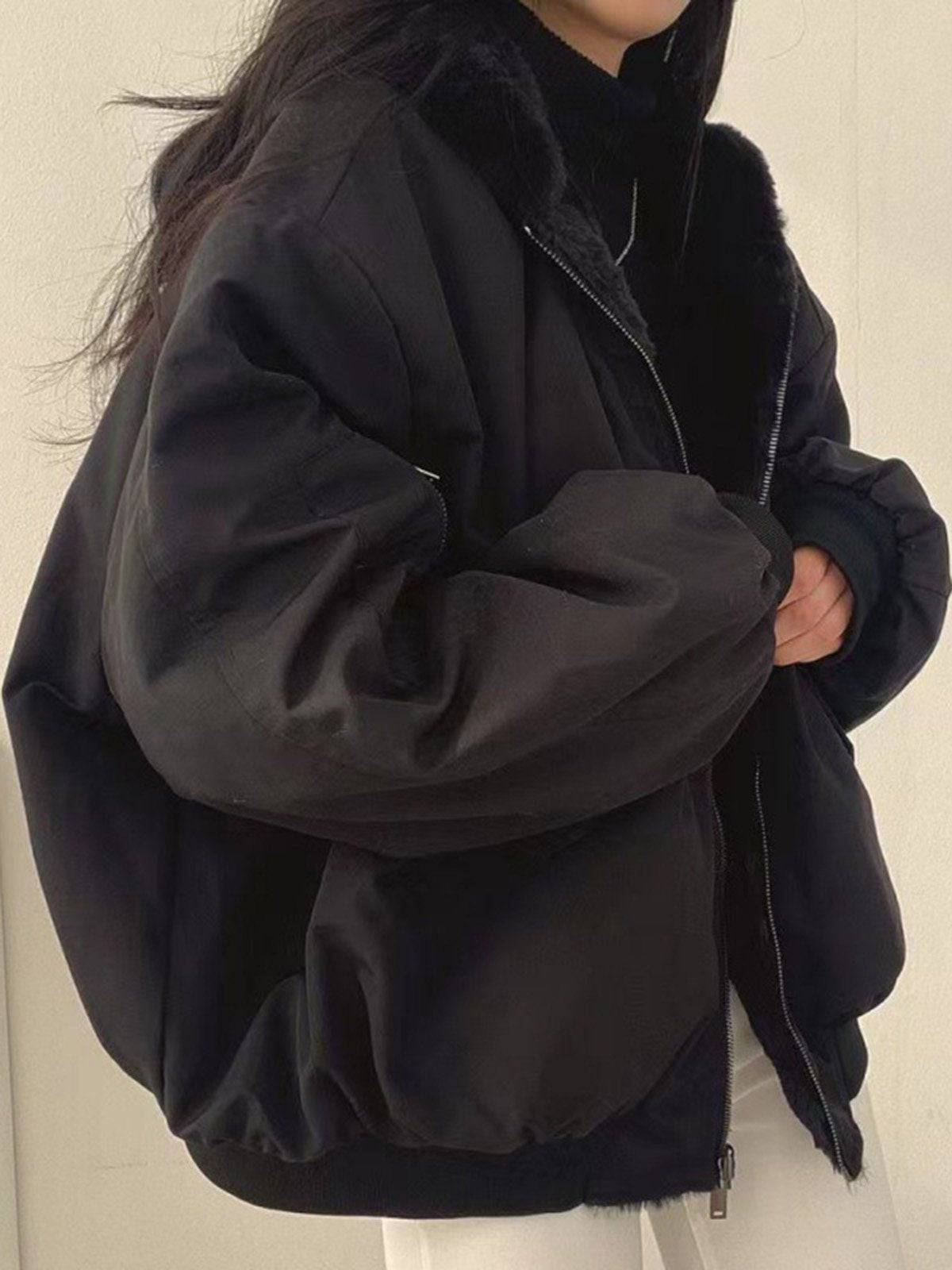 Abrigo Invierno Mujer Oversize Cremallera