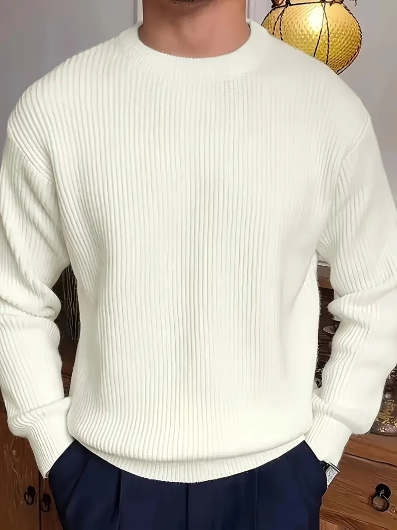 Jersey Hombre de Punto Grueso Cuello Redondo