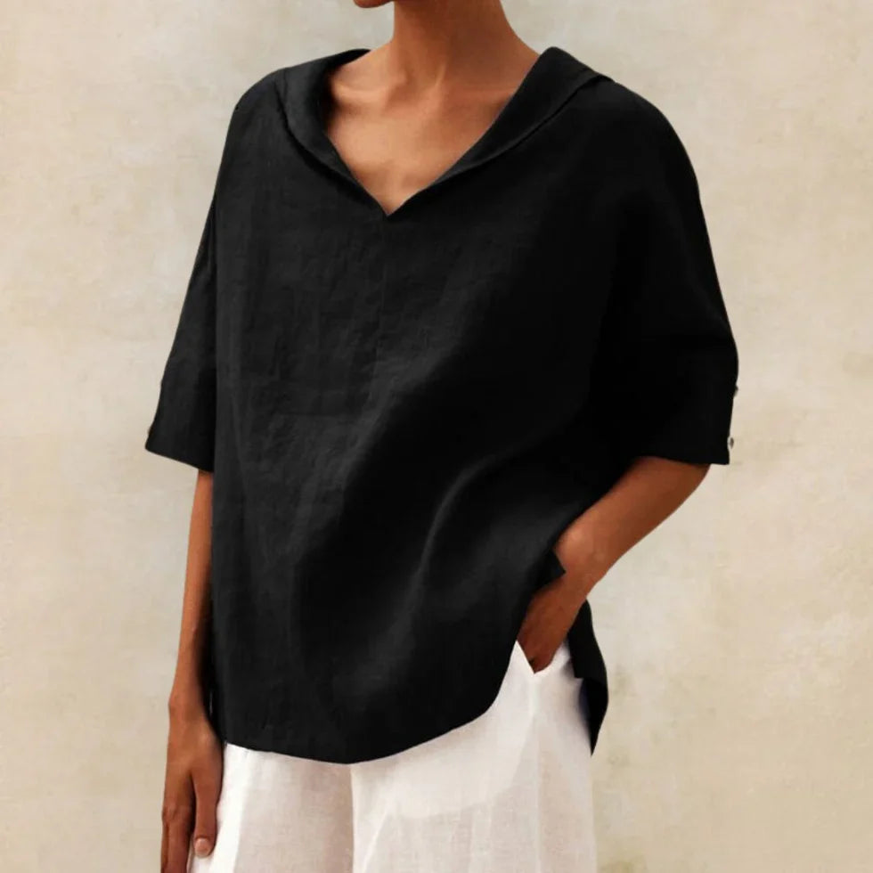 mujer casual holgado cuello en V