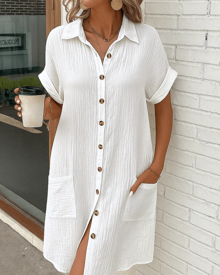 Vestido camisa mujer con botones corto