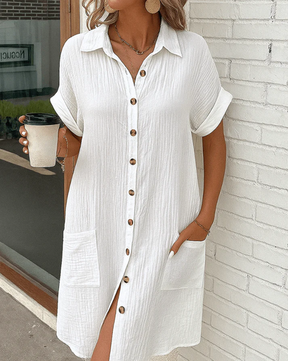 Vestido camisa mujer con botones corto