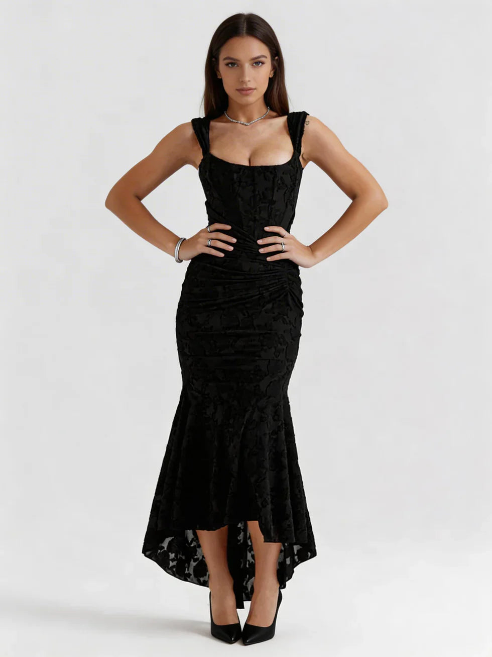 Vestido maxi mujer ajustado sin mangas