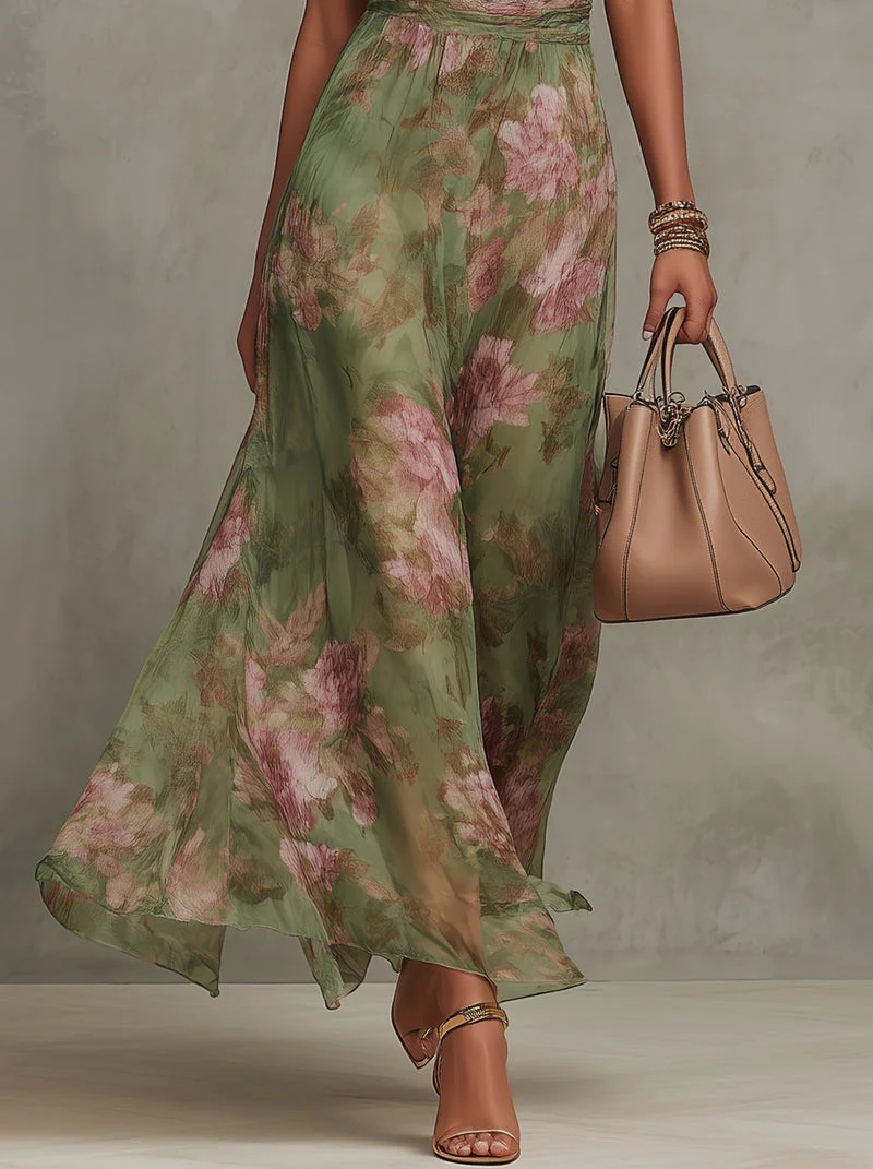 Vestido midi mujer de tejido floral escote halter