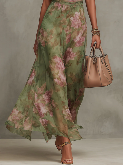 Vestido midi mujer de tejido floral escote halter