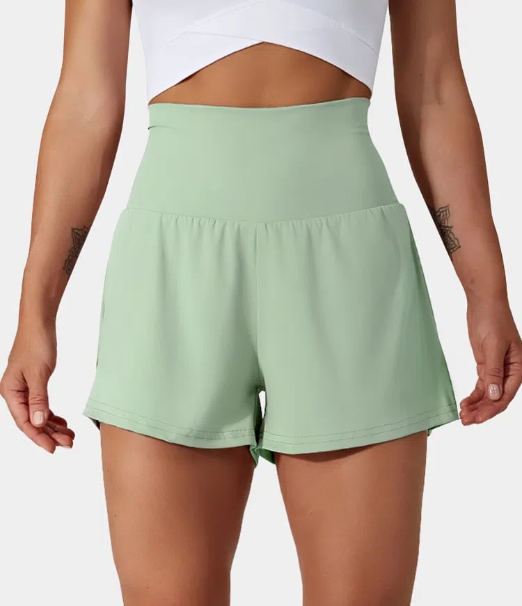 Short deportivo mujer Algodón Cintura Alta Bolsillos