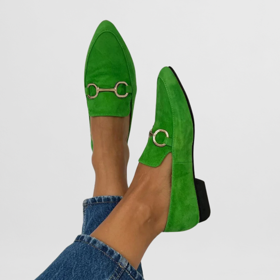 Mocasines Mujer Tacón Bajo Detalle Metálico