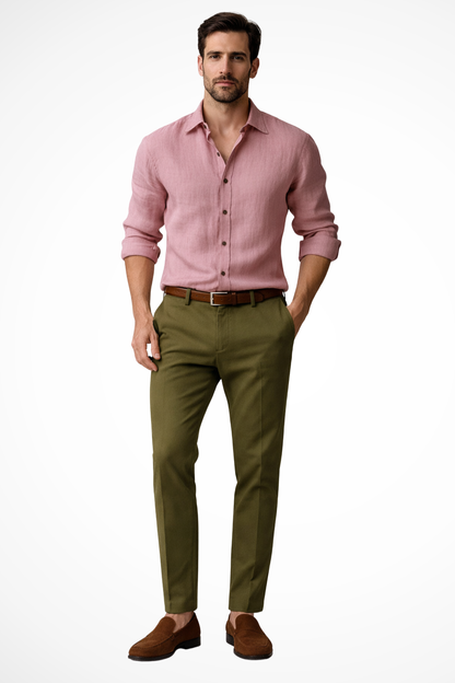 Camisa Hombre de Lino Informal Ajuste Clásico