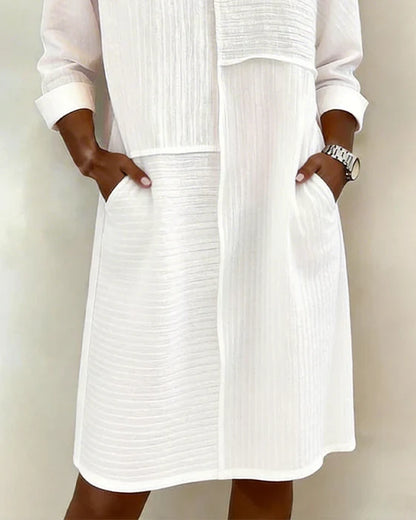 Vestido mujer algodón y lino texturizado cómodo casual verano