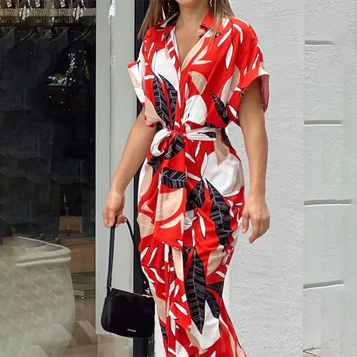 Vestido Midi Mujer Camisero Botones Cinturón