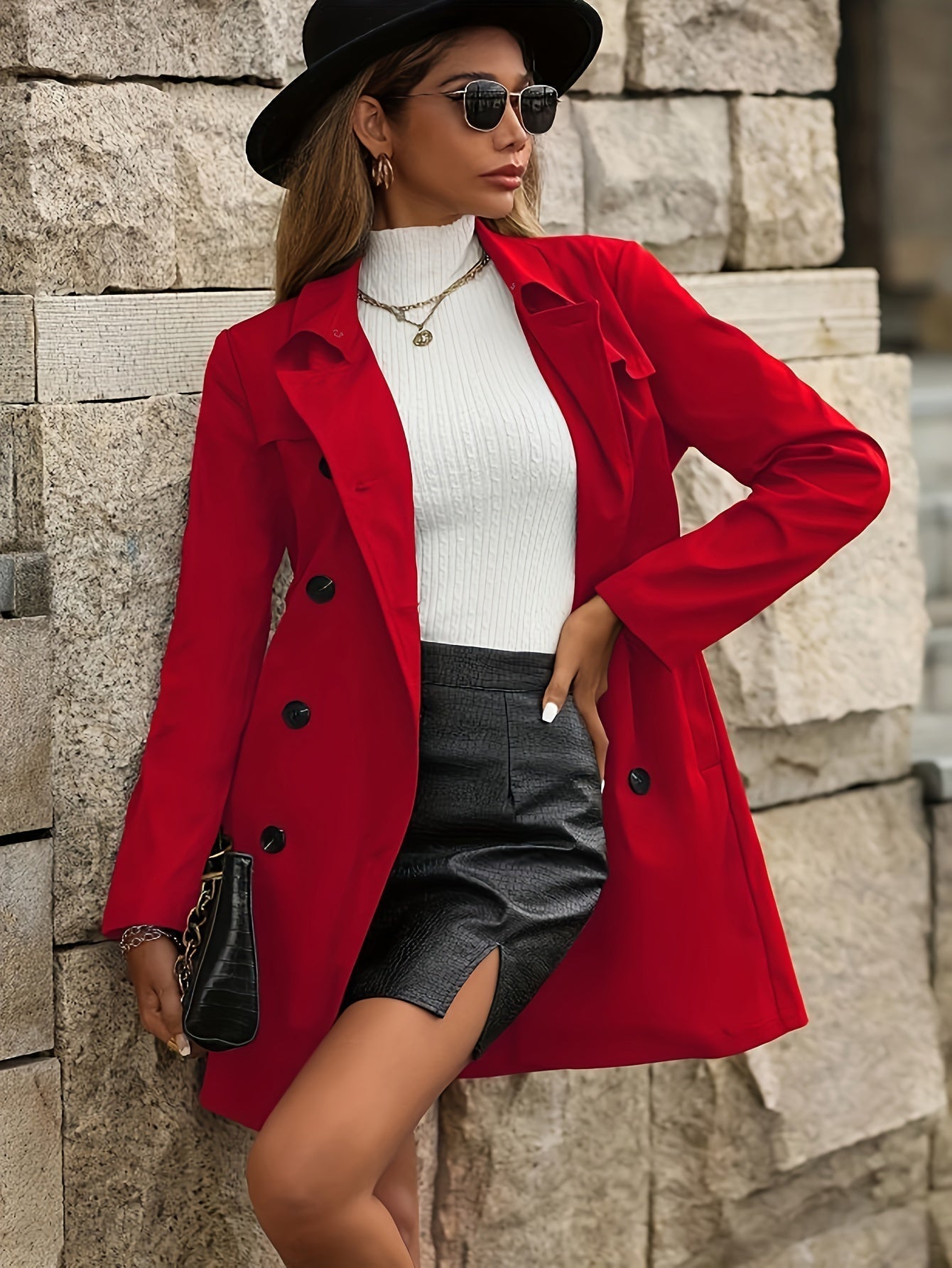 Gabardina Mujer de Otoño Ajuste Clásico
