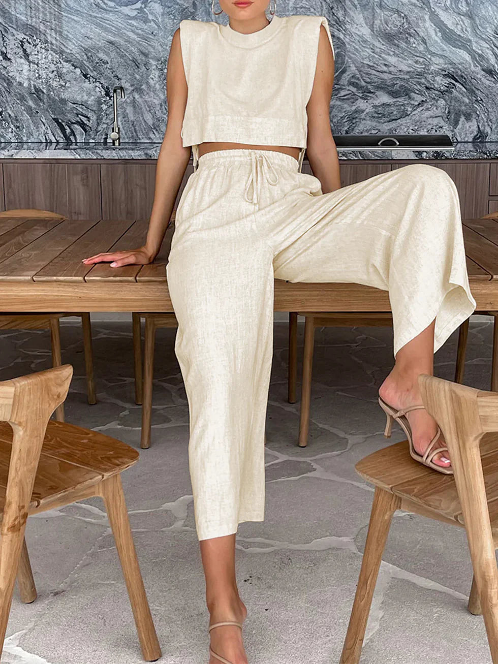 Conjunto Mujer de Lino Dos Piezas Casual