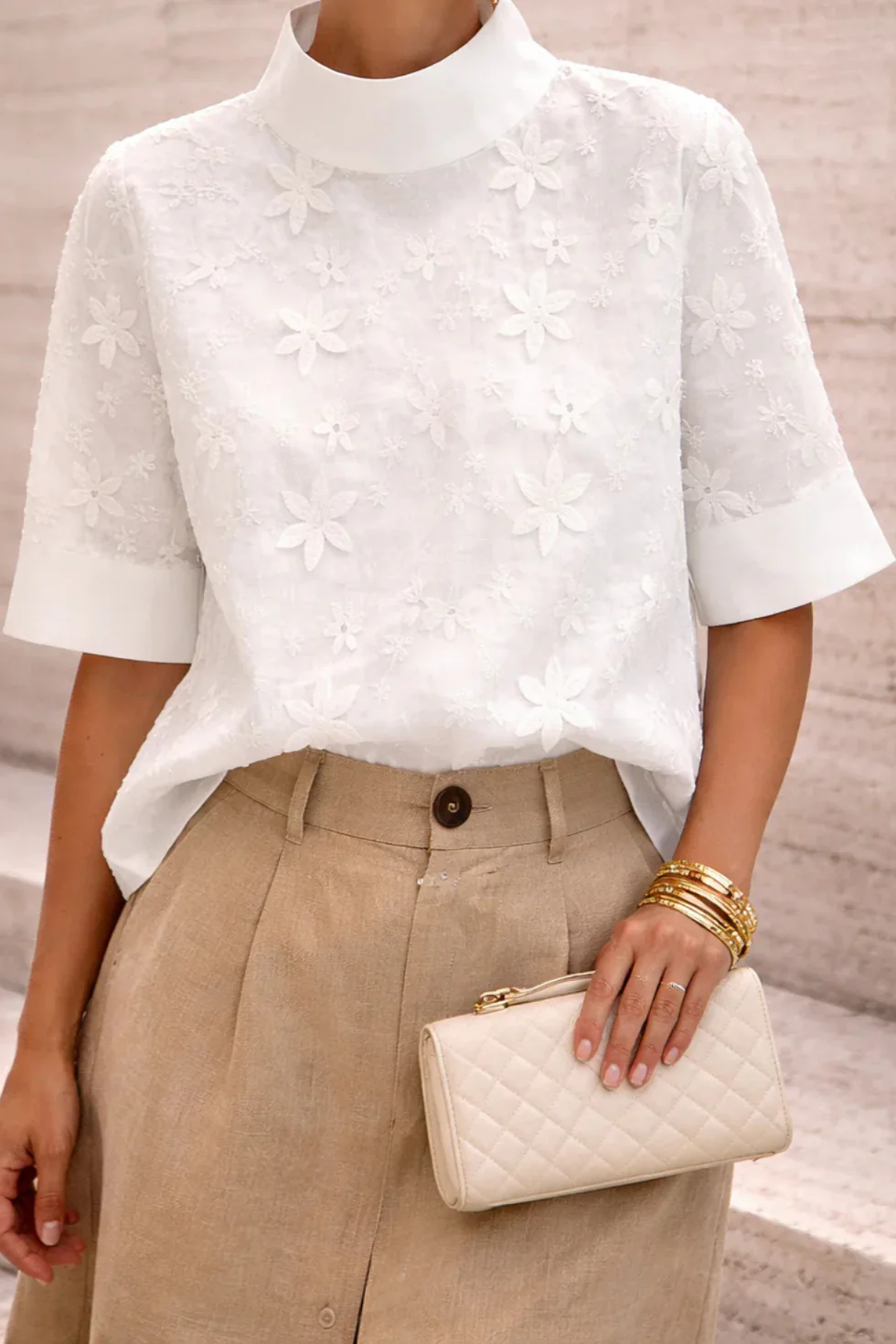 Blusa Mujer Cuello Alto Ajuste Regular - Mavetta