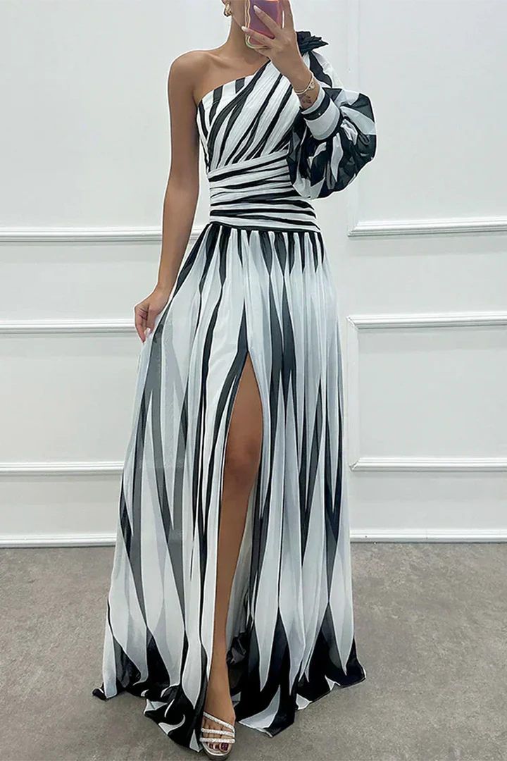 Vestido Maxi Mujer Un Hombro Estilo Ajustado