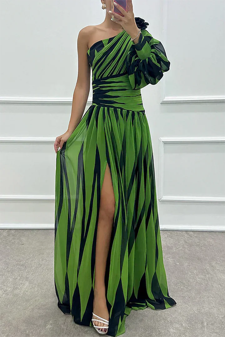 Vestido Maxi Mujer Un Hombro Estilo Ajustado