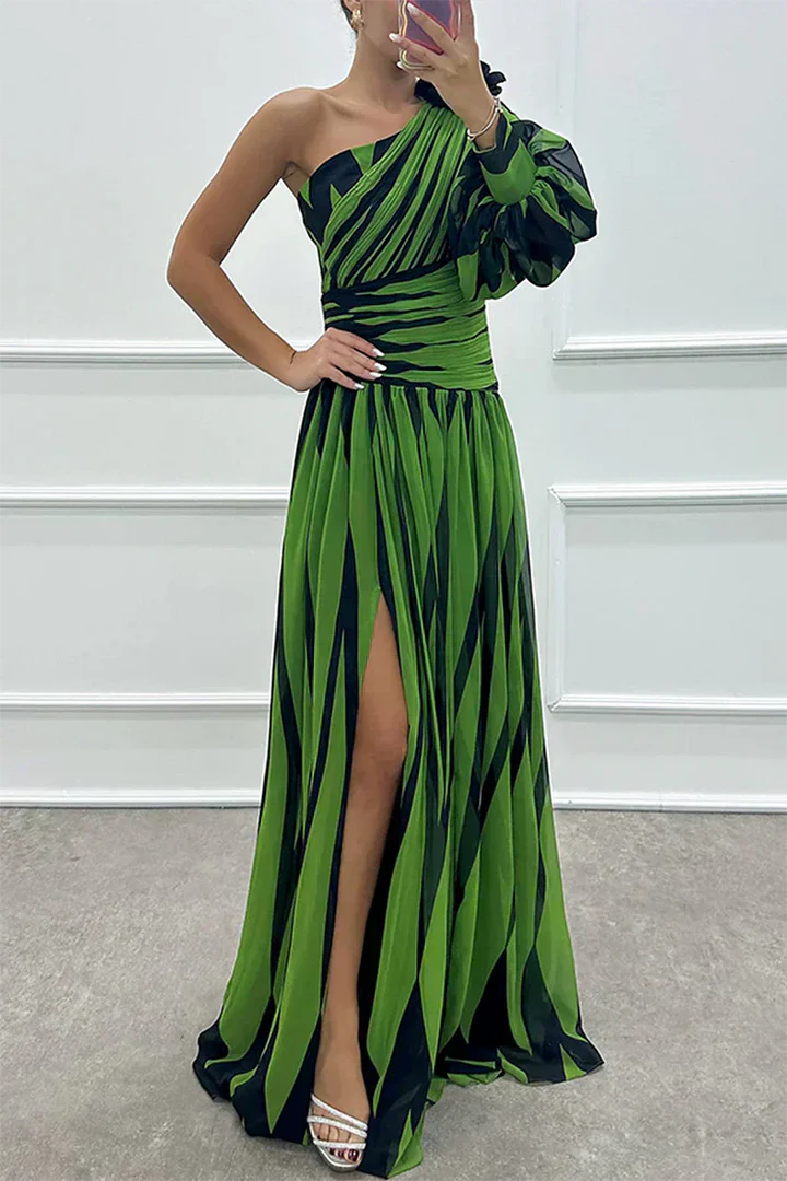 Vestido Maxi Mujer Un Hombro Estilo Ajustado