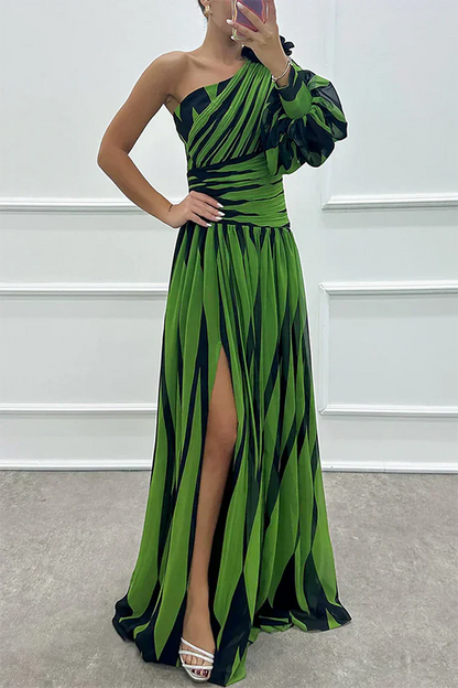 Vestido Maxi Mujer Un Hombro Estilo Ajustado