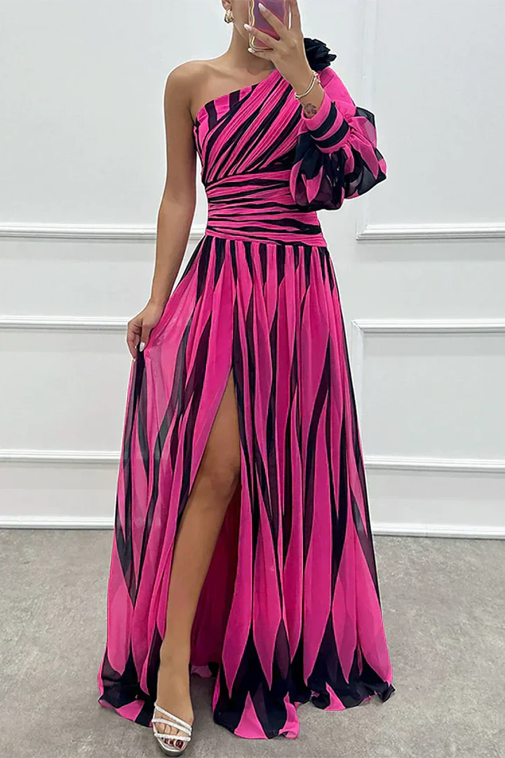 Vestido Maxi Mujer Un Hombro Estilo Ajustado